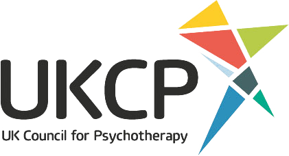 UKCP logo with a colorful geometric kite design and the text 'UKCP UK Council for Psychotherapy'