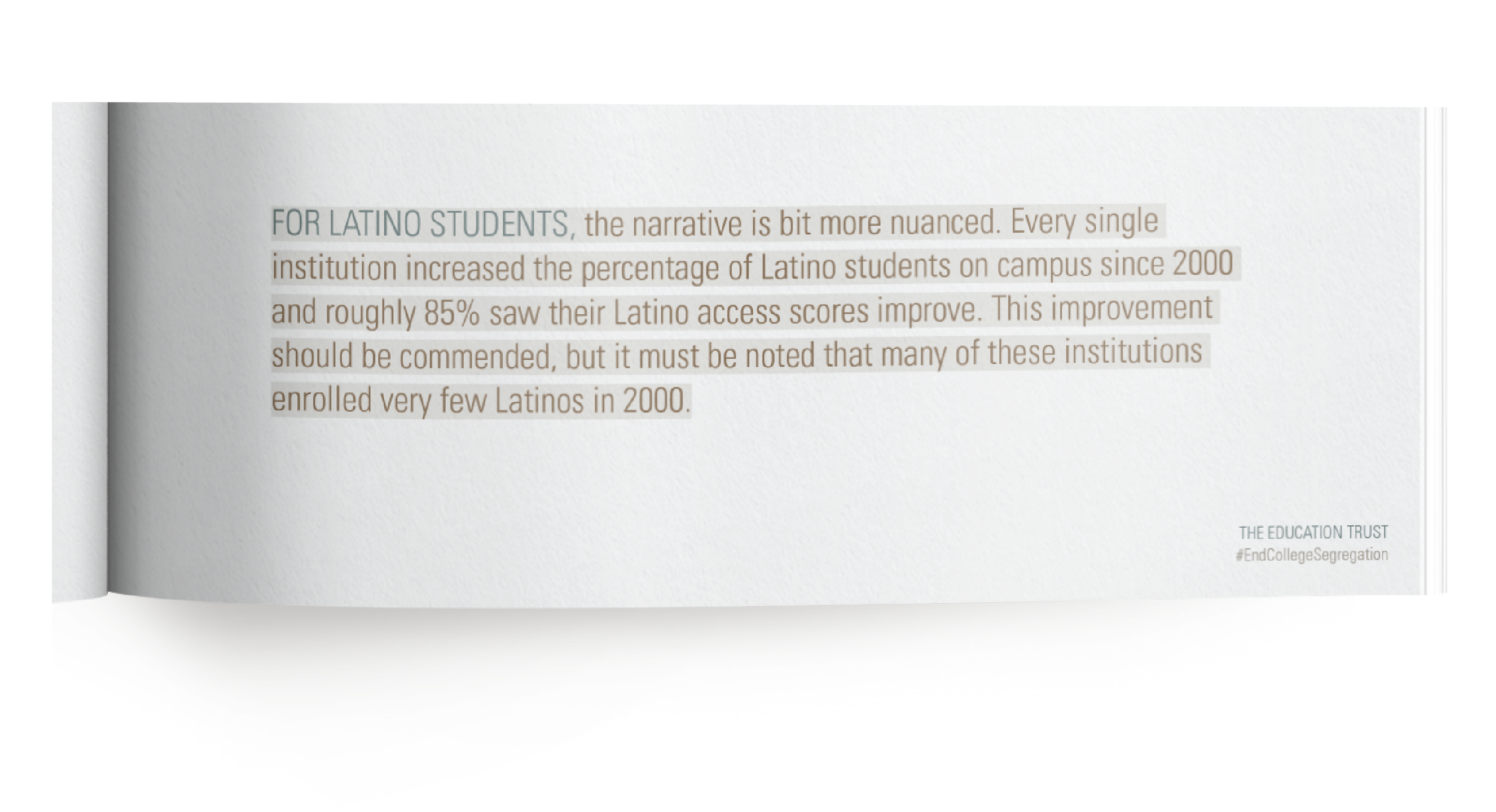 Interior pull quote from the "Segregation Forever?" report.