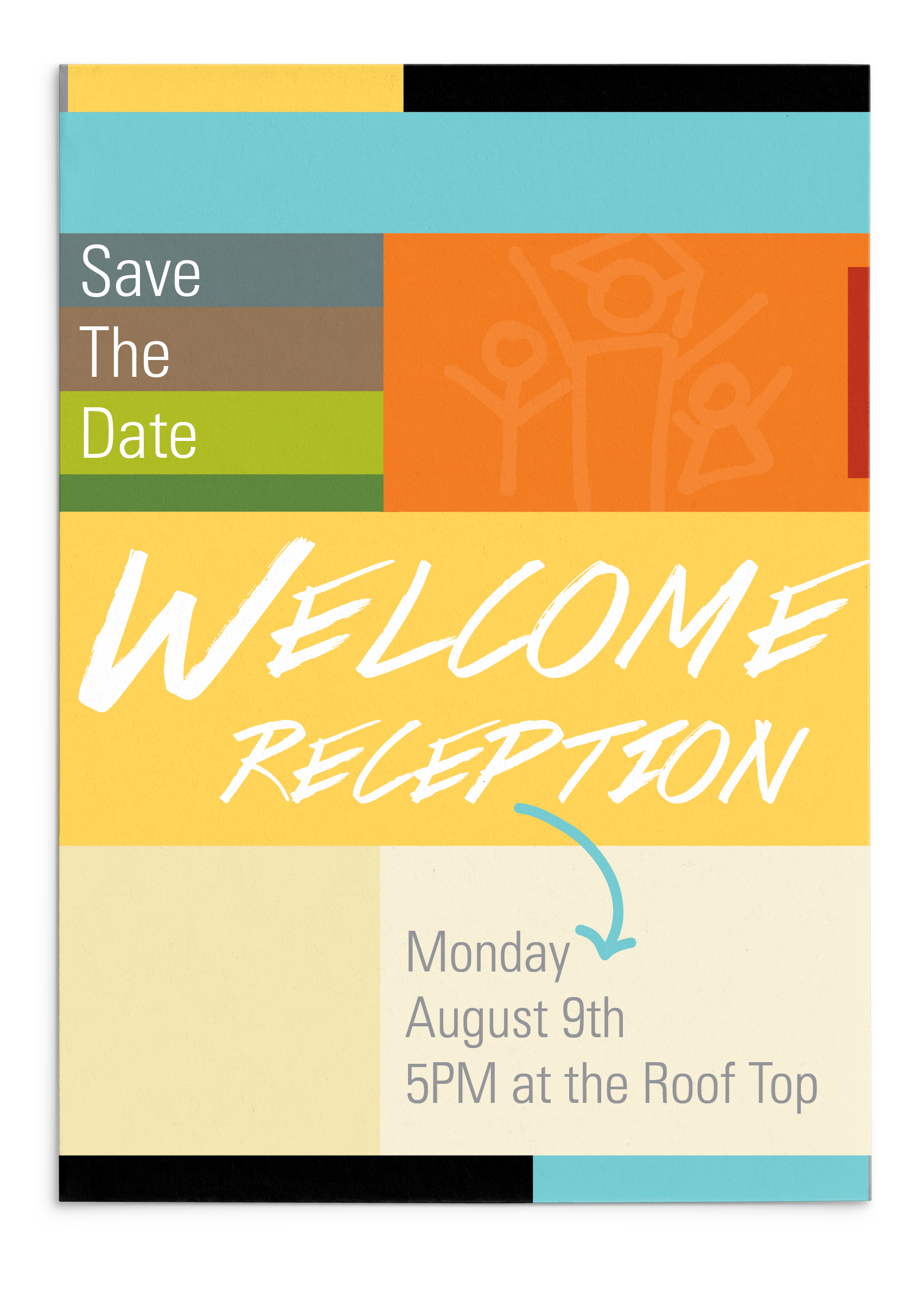 Welcome reception invitation page from the EdTrust culture book, colorful header.