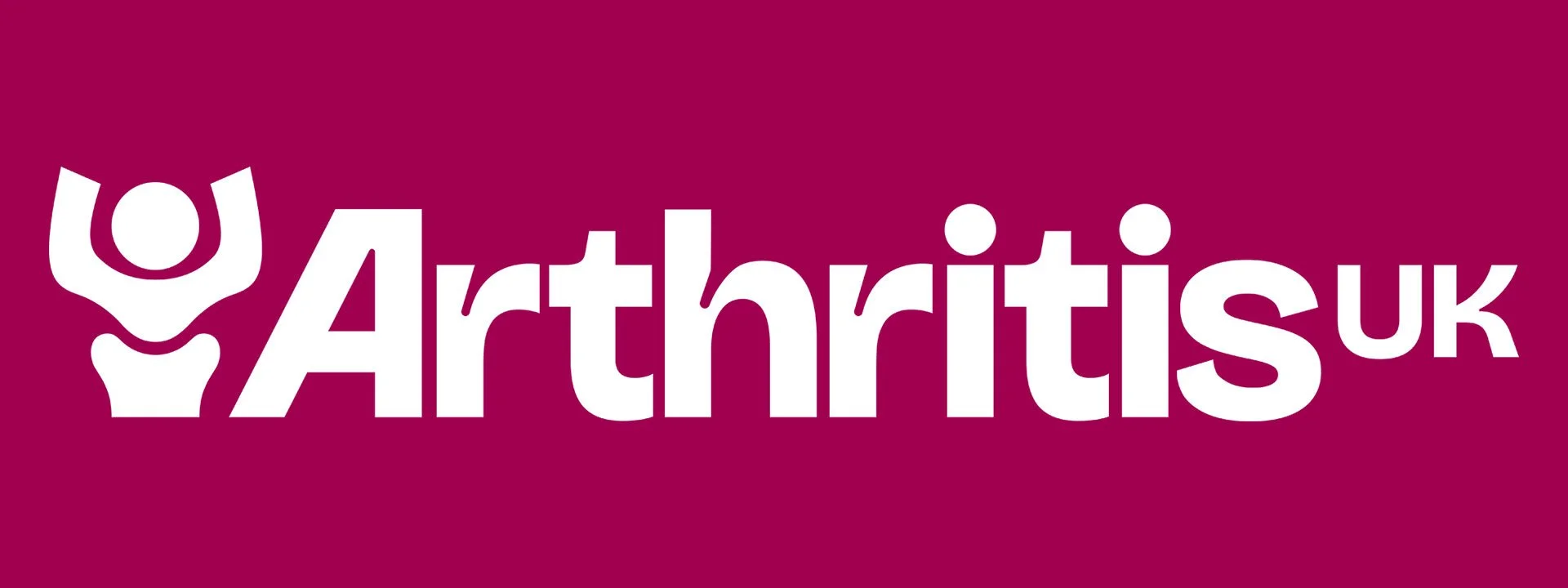Arthritis UK logo with a stylised figure and text on a purple background