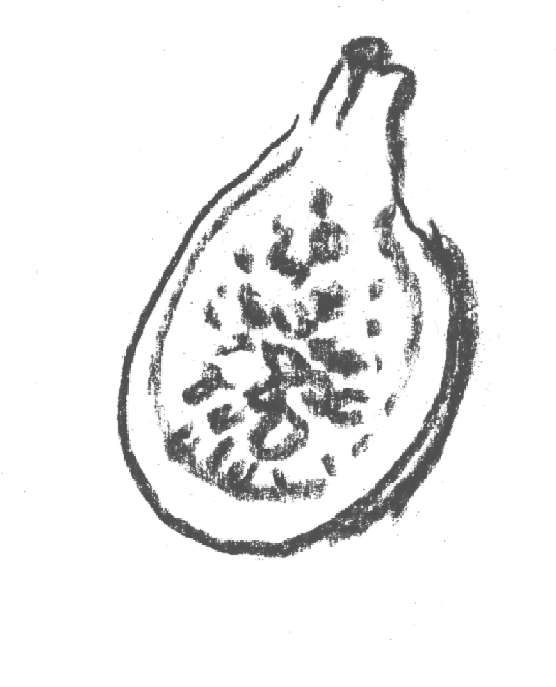 Black background with a gray, abstract, sketch-like drawing of a chili pepper.