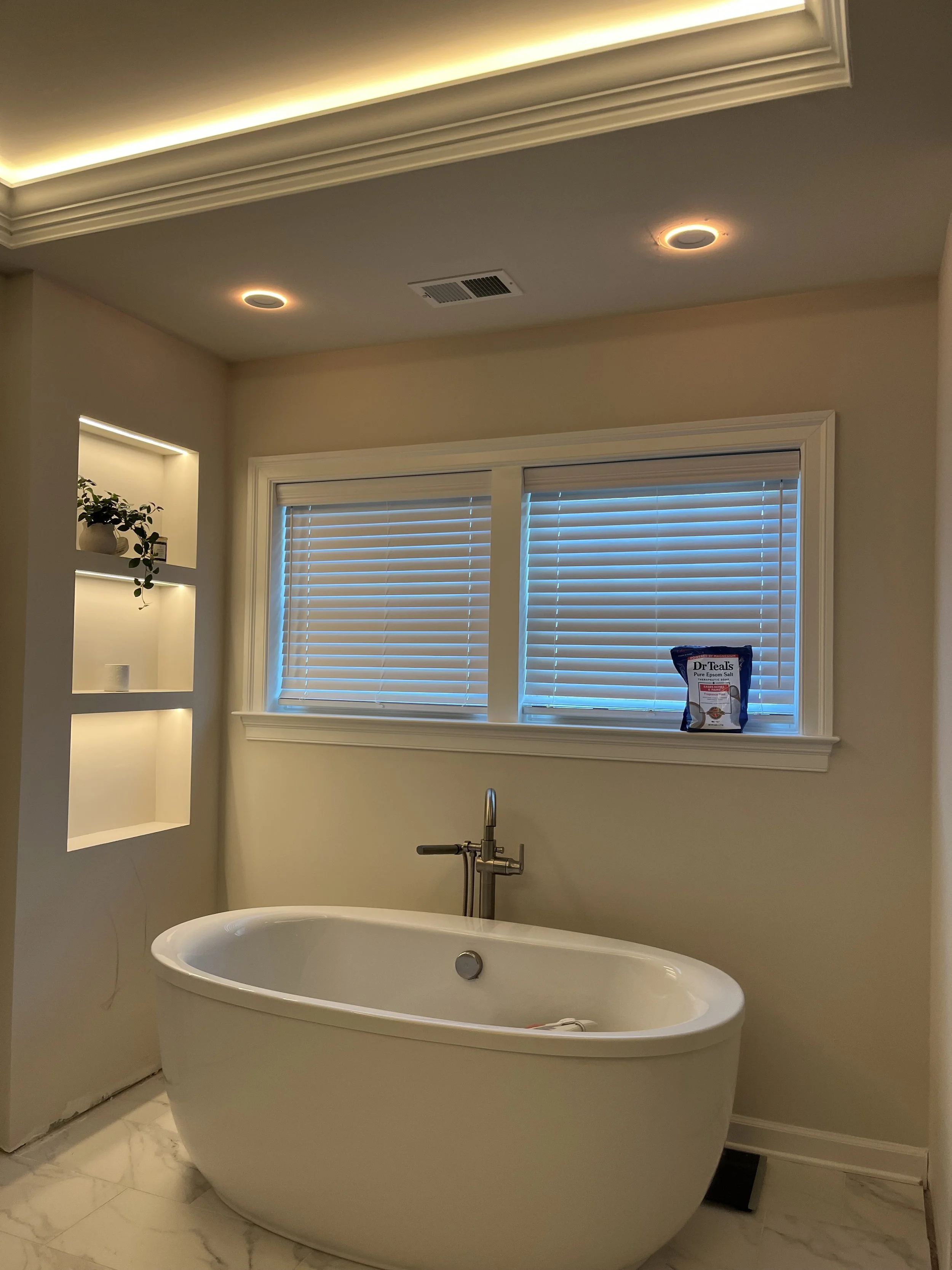 custom shelf crown moulding lighting luxury lights