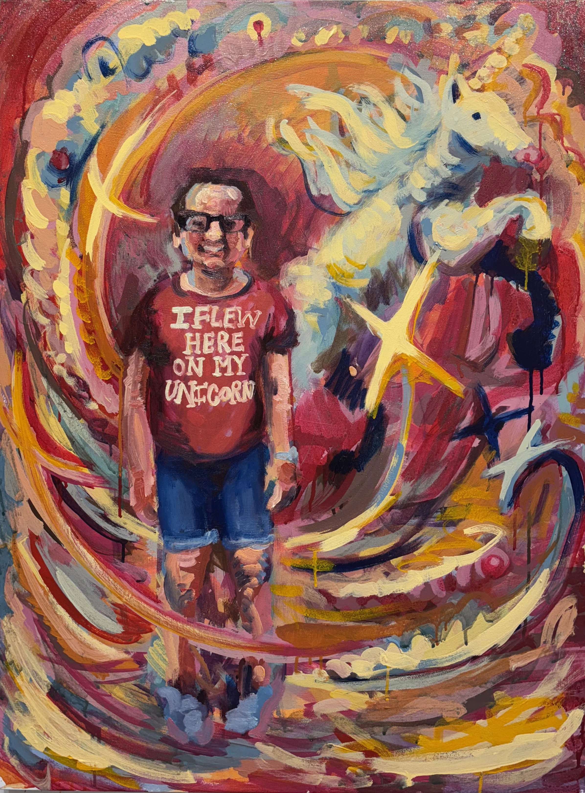 Born to chase unicorns, forced to go to school, 2026
Acrylic on canvas
40x30