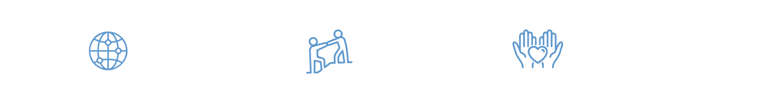 A graphic with three sections: Our Vision with a globe icon, Our Mission with two people climbing a wall, and Our Promise with hands holding a heart. Each section includes a description of goals and commitments.