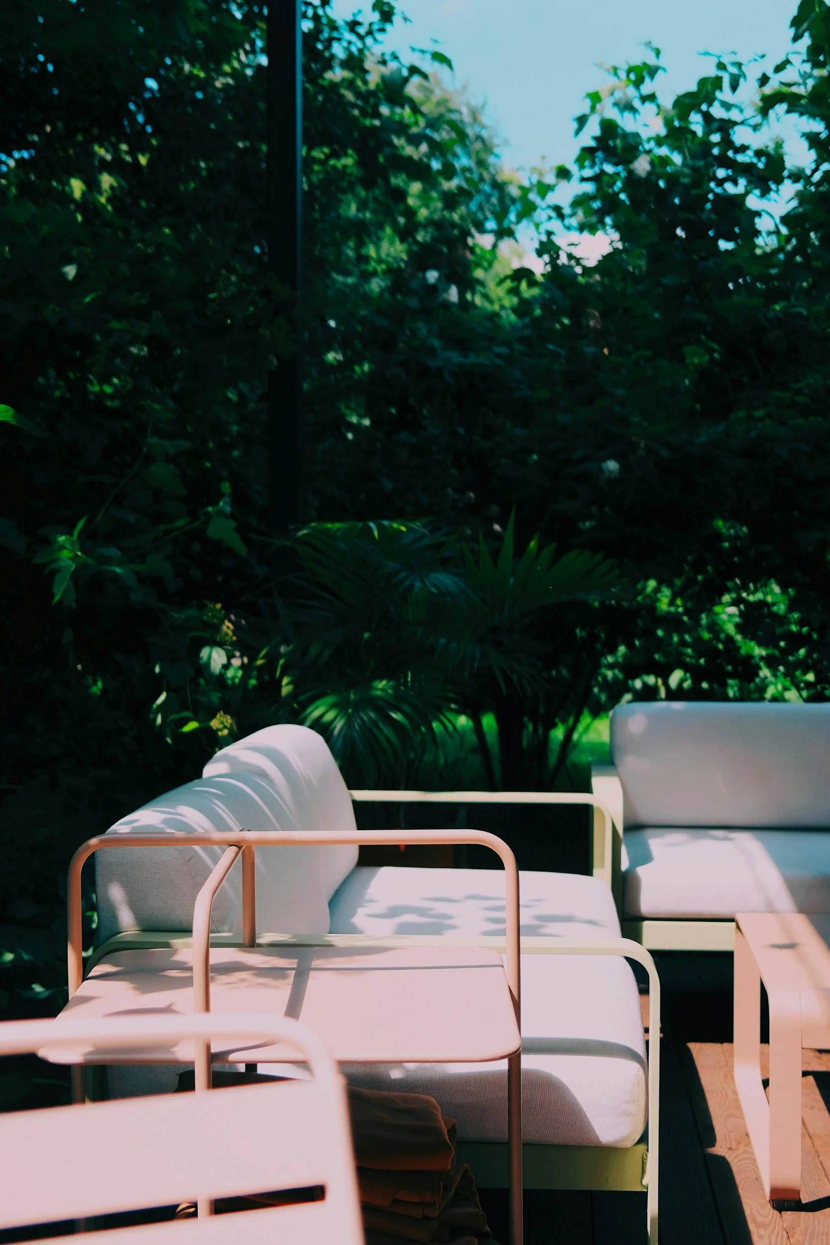 2 couches on a patio for couples counselling in Nova Scotia