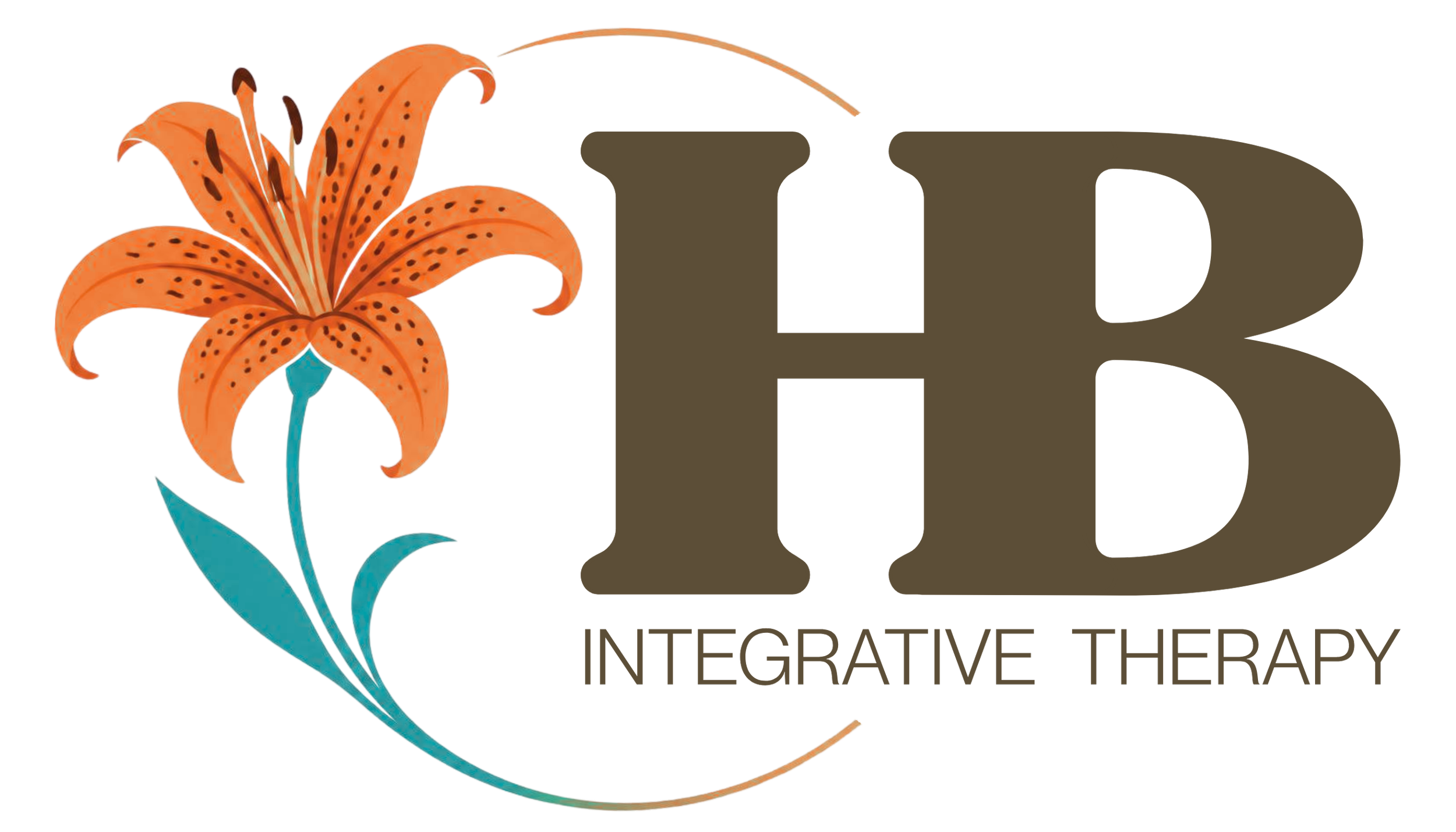 HB Integrative Therapy's logo with a tiger lily on the left side