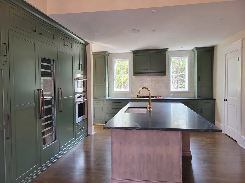 Historic Druid Hills kitchen with Mouser cabinetry, soapstone countertops, and Thermador appliances.