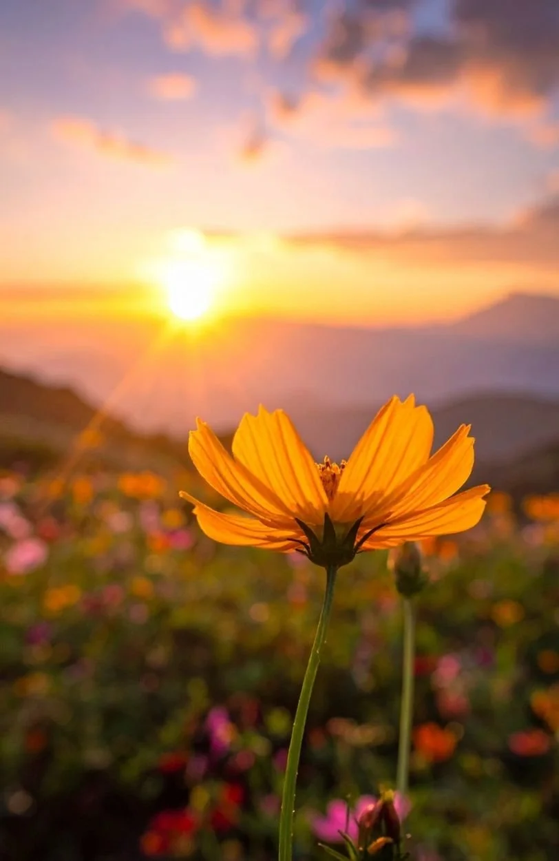 flowers on a hillside to illustrate the benefits of burnout therapy and trauma therapy in Ottawa