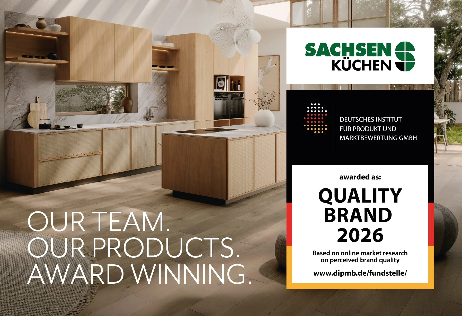 Sachsenküchen award winning brand of luxury premium German kitchens. dipmb award winners