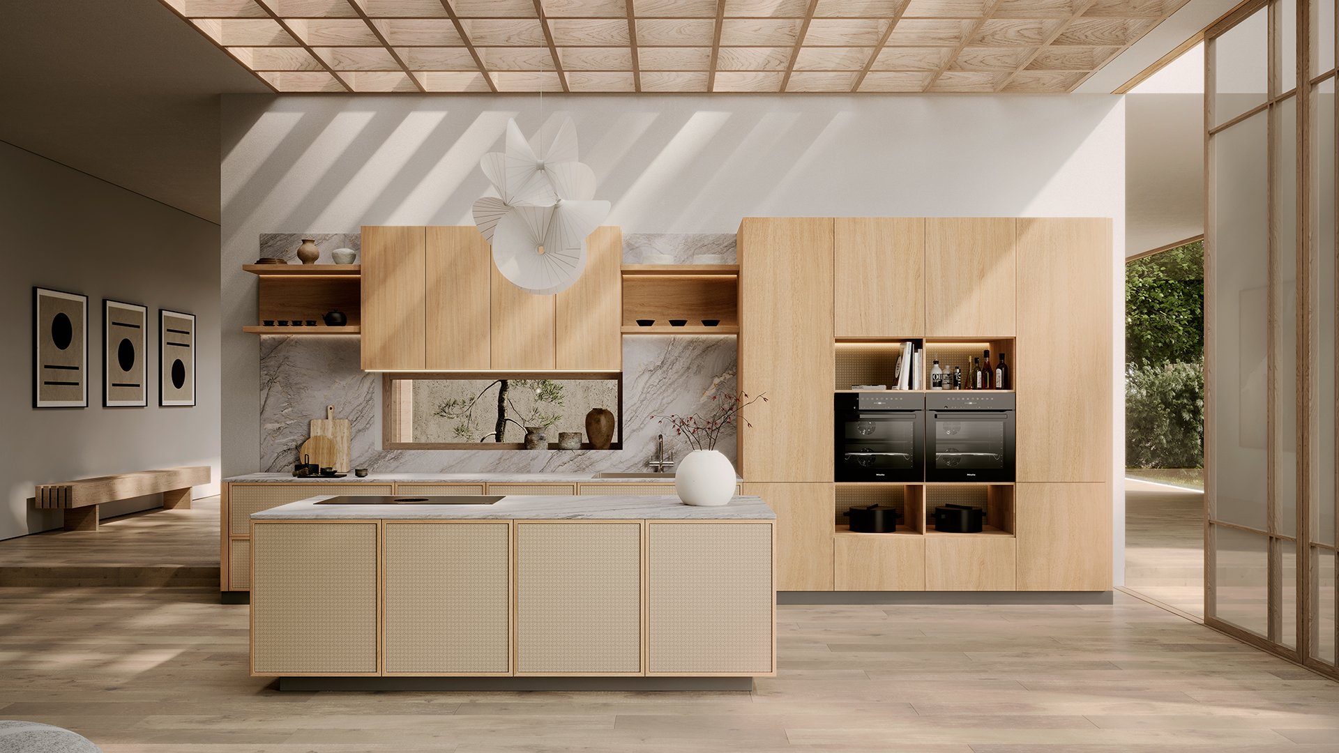 Leona / Leonora Linoleum / Fabiola by Sachsenküchen premium luxury bespoke German kitchens. LVT Kitchens. Sustainable kitchens.