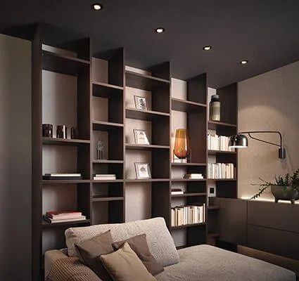Living furniture by Sachsenküchen premium luxury kitchens and furniture. Oak, wood veneer living furniture.