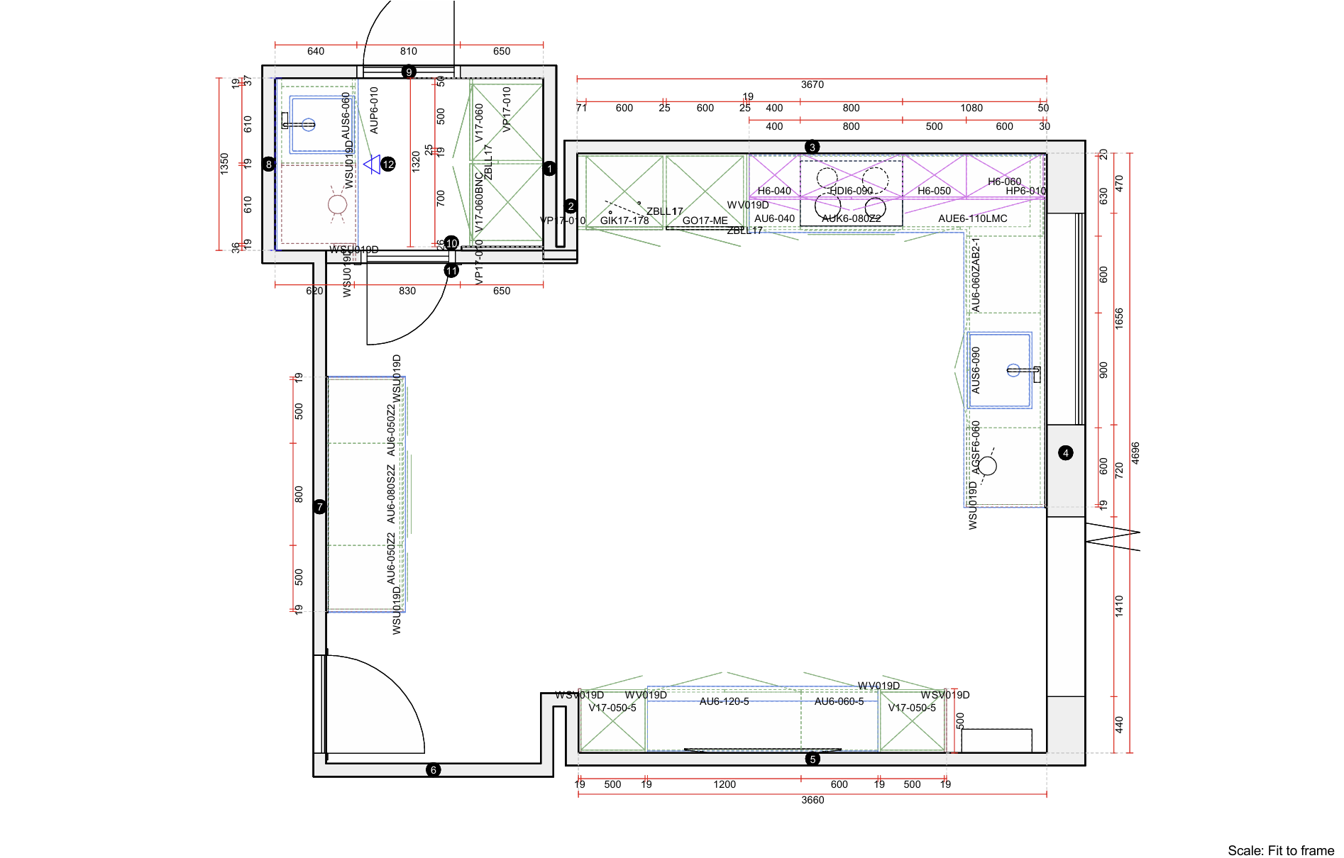 Architectural CAD drawing of Sachsenküchen premium luxury kitchen
