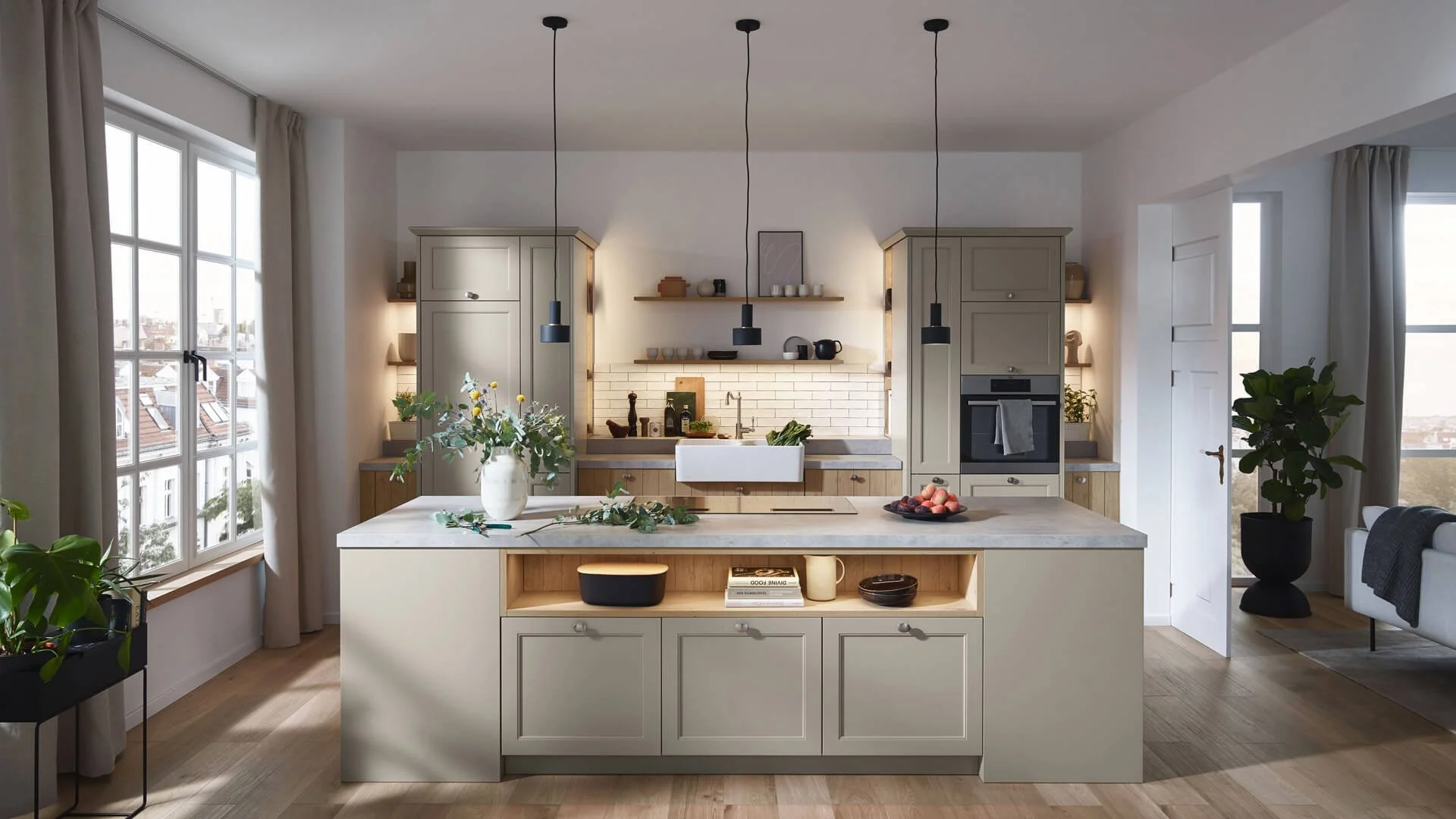 Letizia / Donna by Sachsenküchen premium luxury bespoke German kitchens. Countryside kitchens. Island kitchens