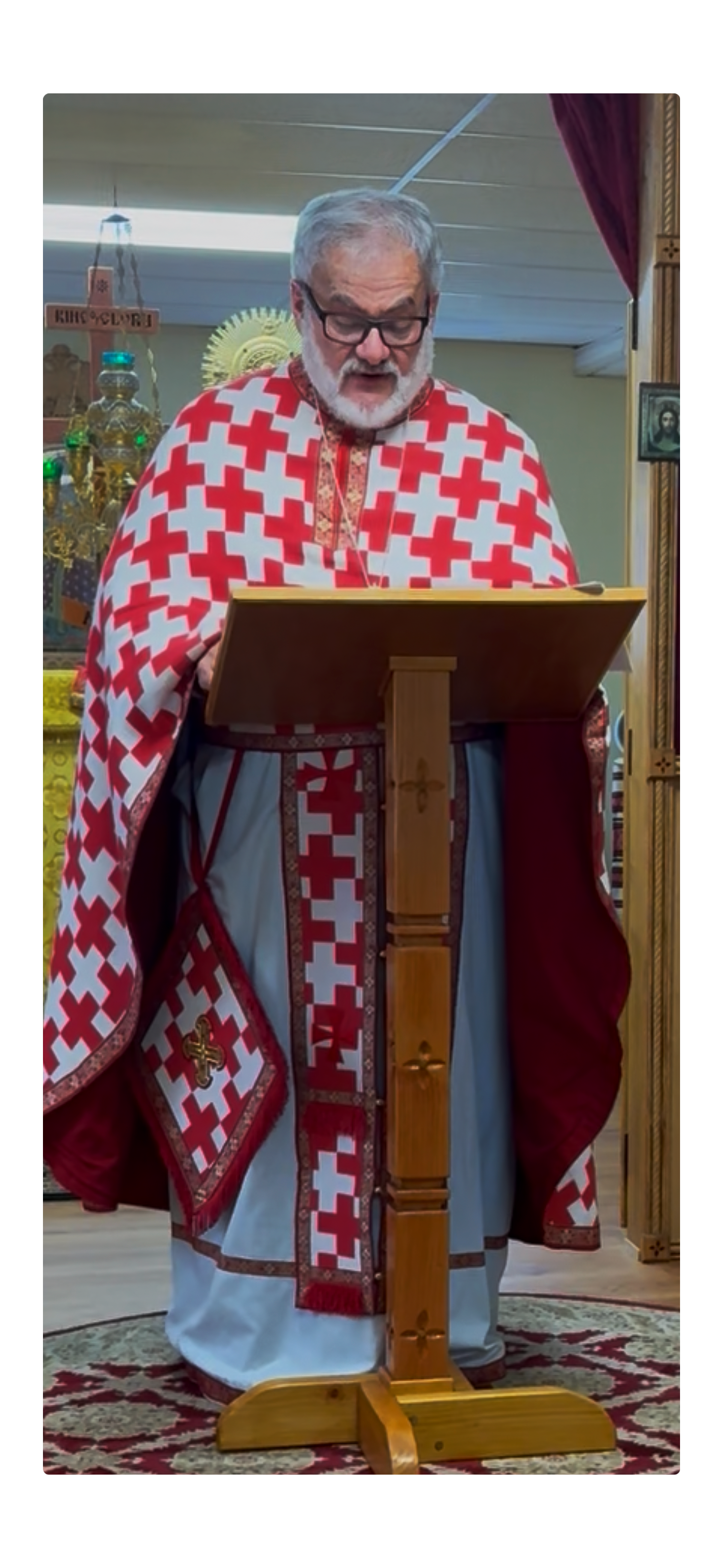 Preaching the sermon at St. Nicholas Ukrainian Orthodox Church in Dover, Delaware, on July 27, 2025.