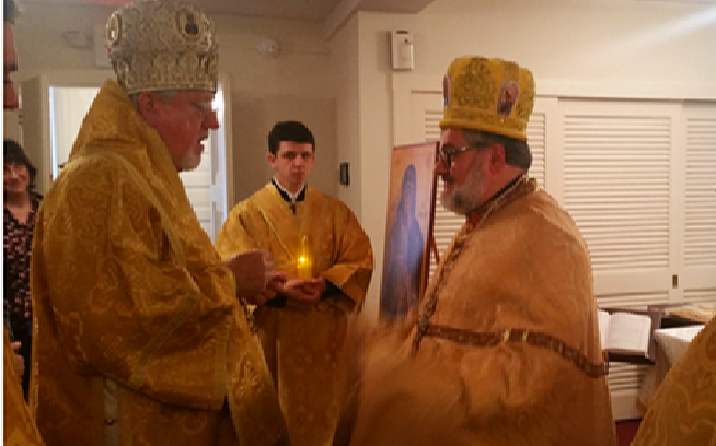 Receiving the Miter and elevation to Protopresbyter from Metropolitan Antony at St. Nicholas Ukrainian Orthodox Church in Dover, Delaware, on December 18, 2016.