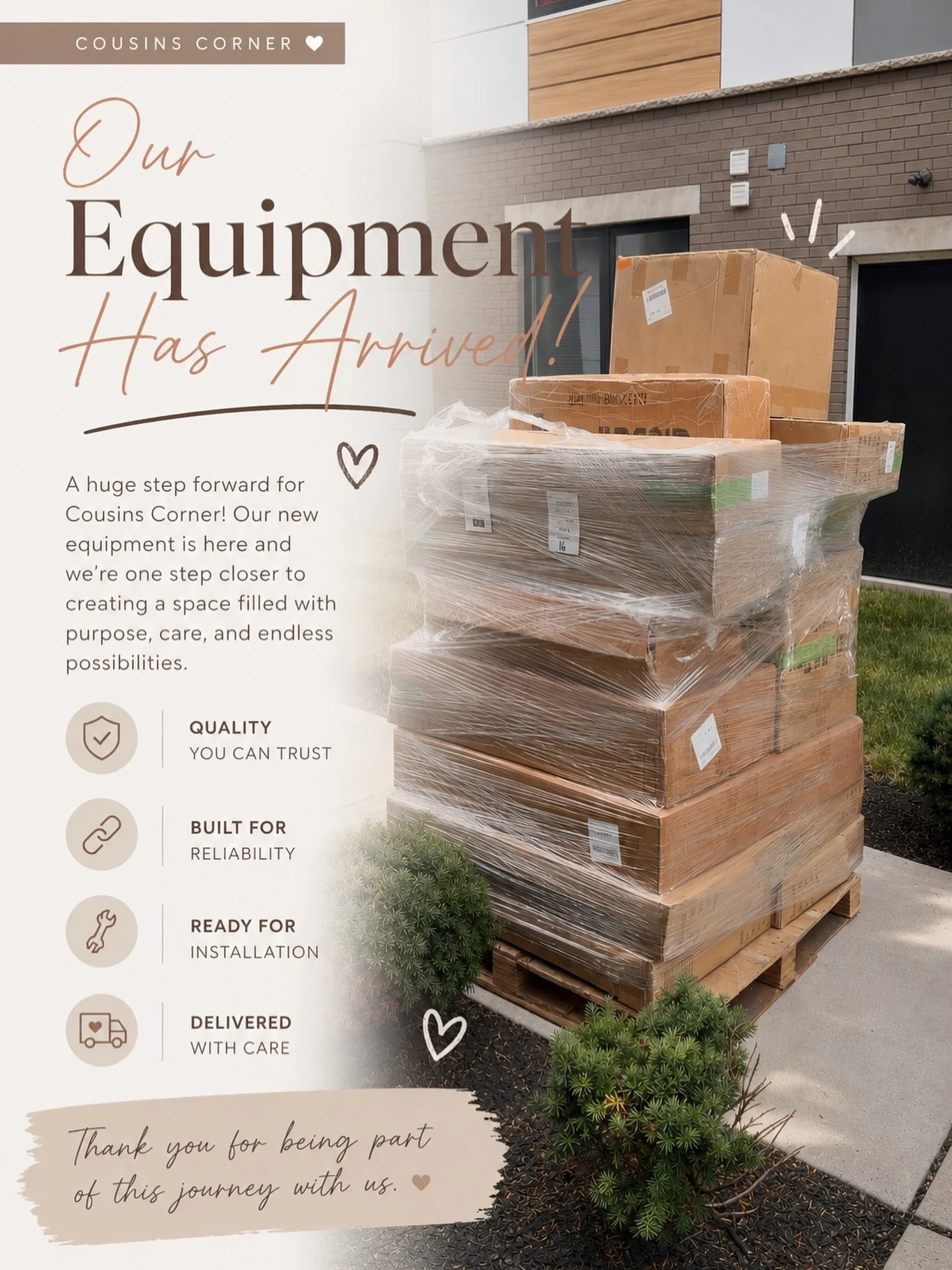 🚨 IT&rsquo;S OFFICIALLY HERE! 🚨

After months of planning, building our website, obtaining permits, securing insurance, and preparing for launch, our soft play equipment has finally arrived! 🤍

This has been a dream in the making, and we can&rsquo
