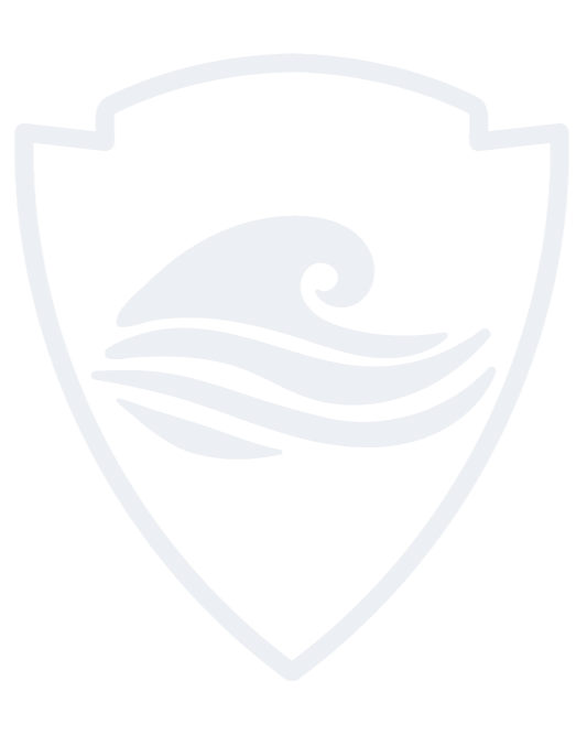 Central Radio Co, Inc.'s shield-shaped emblem with a stylized ocean wave inside, representing the company's commitment to shipyard safety and water damage prevention.