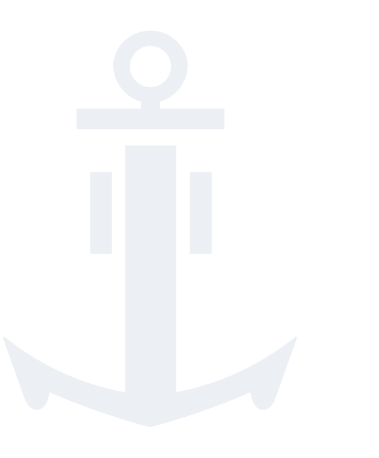 Central Radio Co, Inc.'s white anchor symbol on a blank background, representing the company's commitment to two-way radio, marine electrical, and Navy ship safety solutions while remaining rooted in their longstanding company history.