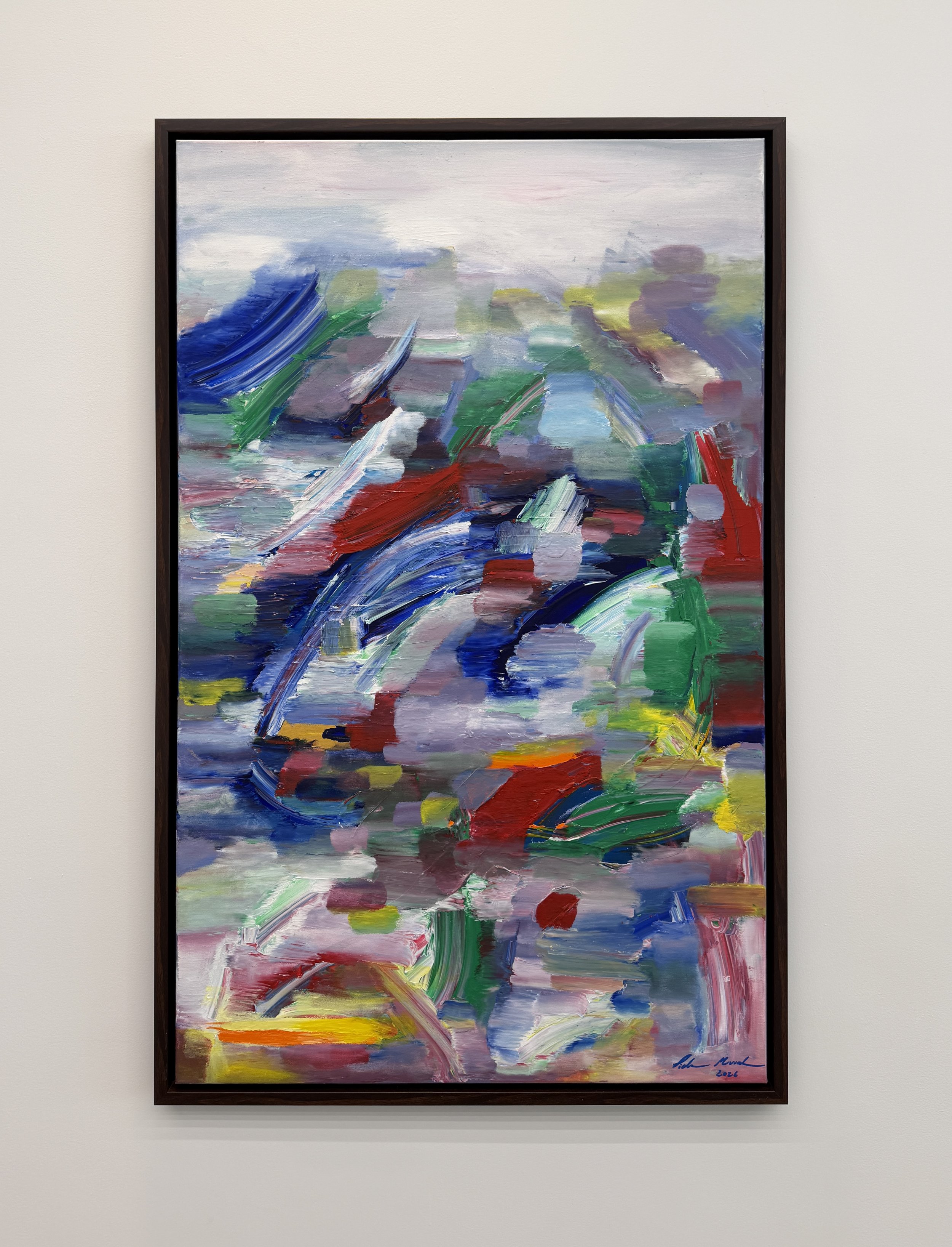 Full painting with frame, Arrival