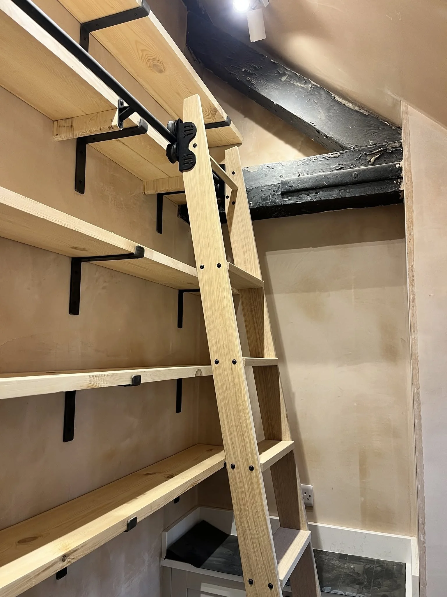 Elmwood Carpentry And Construction - Wooden Library Ladder