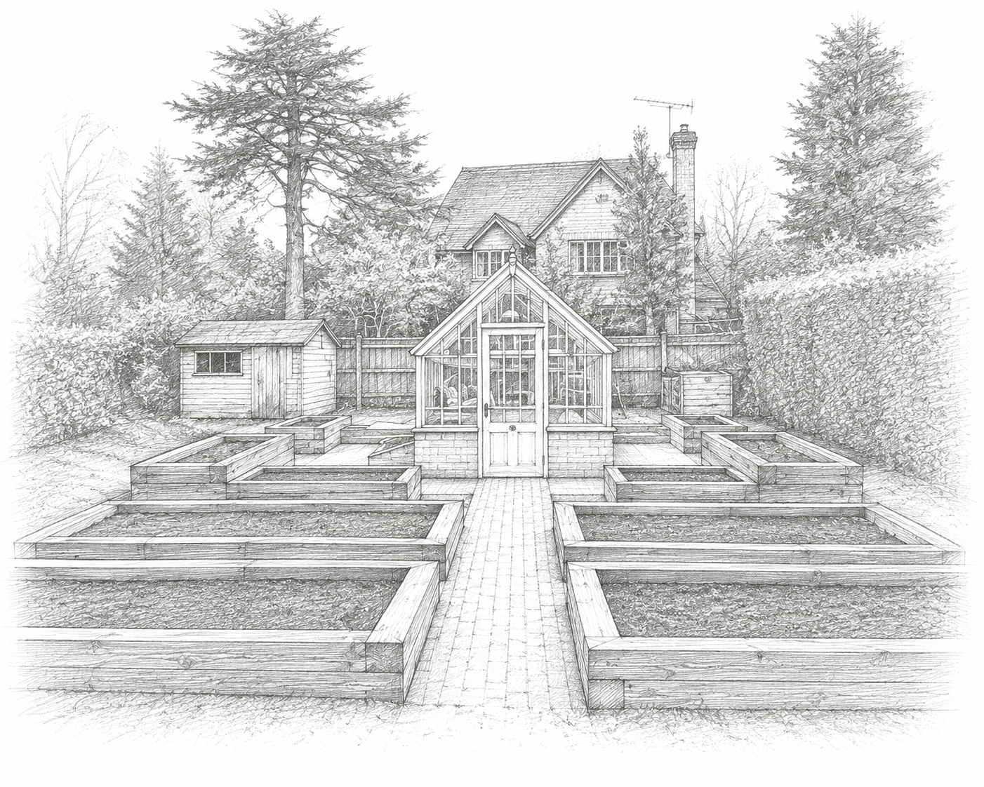 Elmwood Carpentry And Construction - Wooden Raised Beds Sketch 