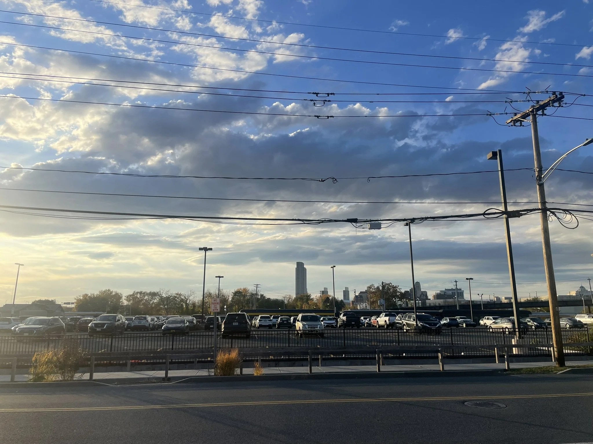 View of Amtrak station parking