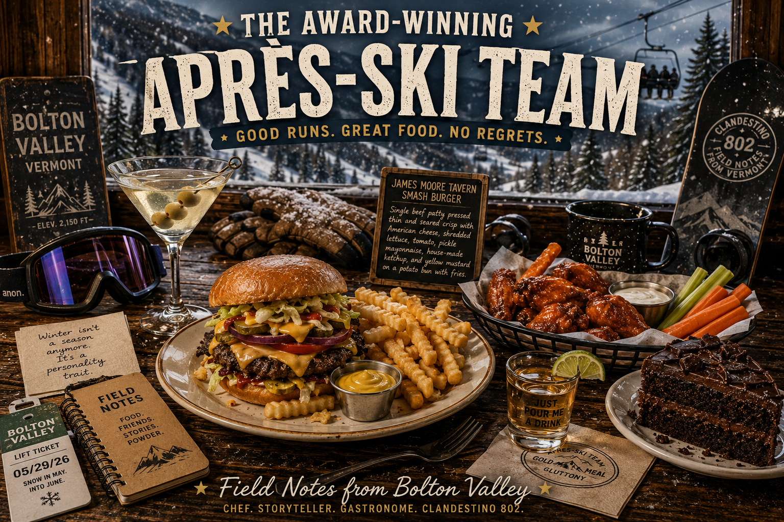 The apres ski team and what we eat