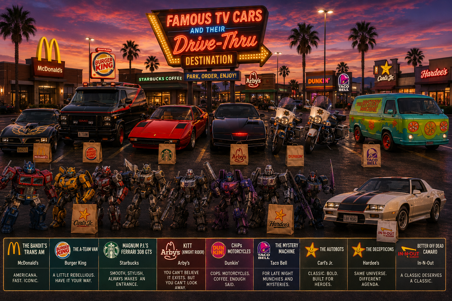 Drive-Thru Dreams: What Famous TV Cars Would Order