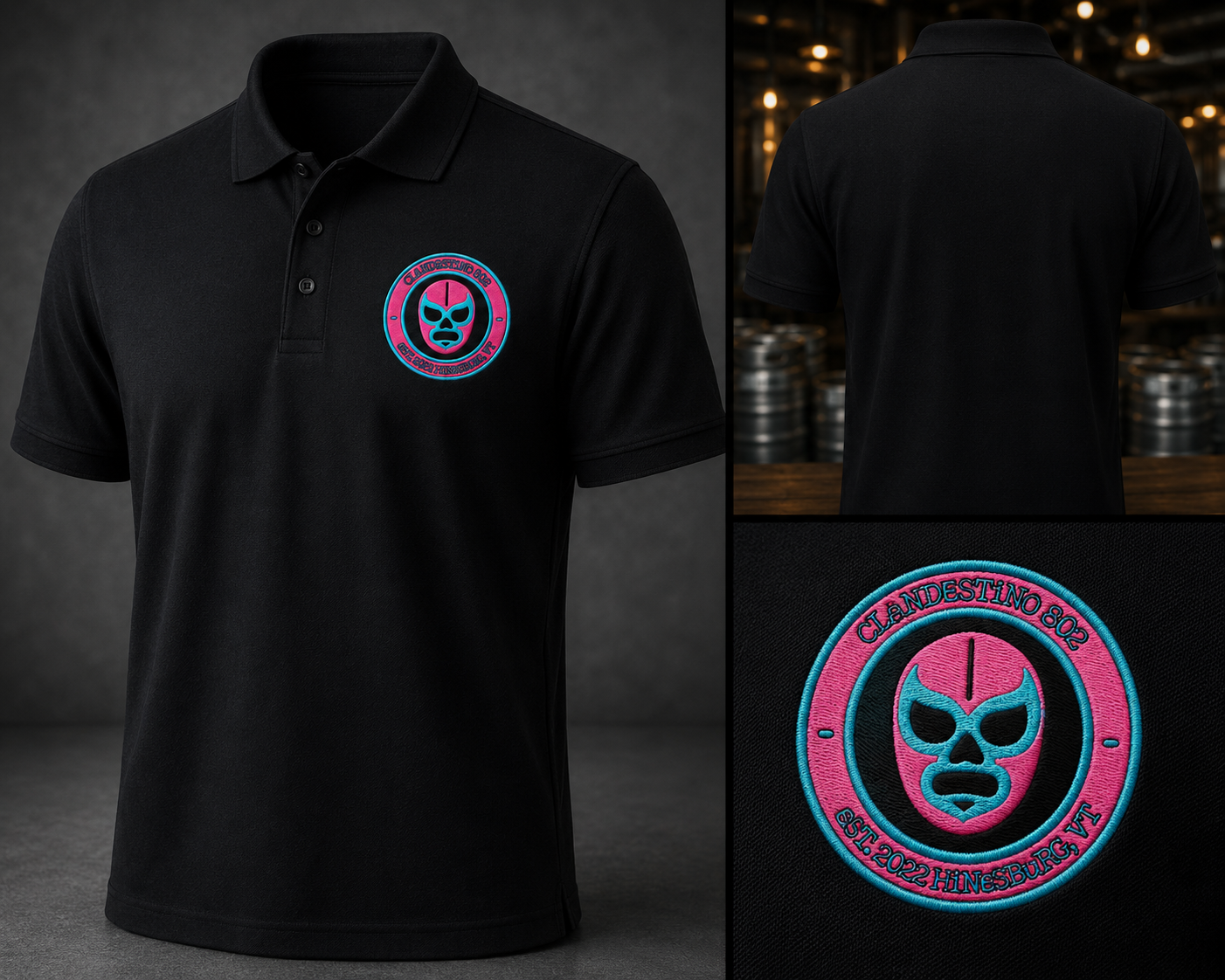 Clandestino Logo Black Men's Polo Shirt