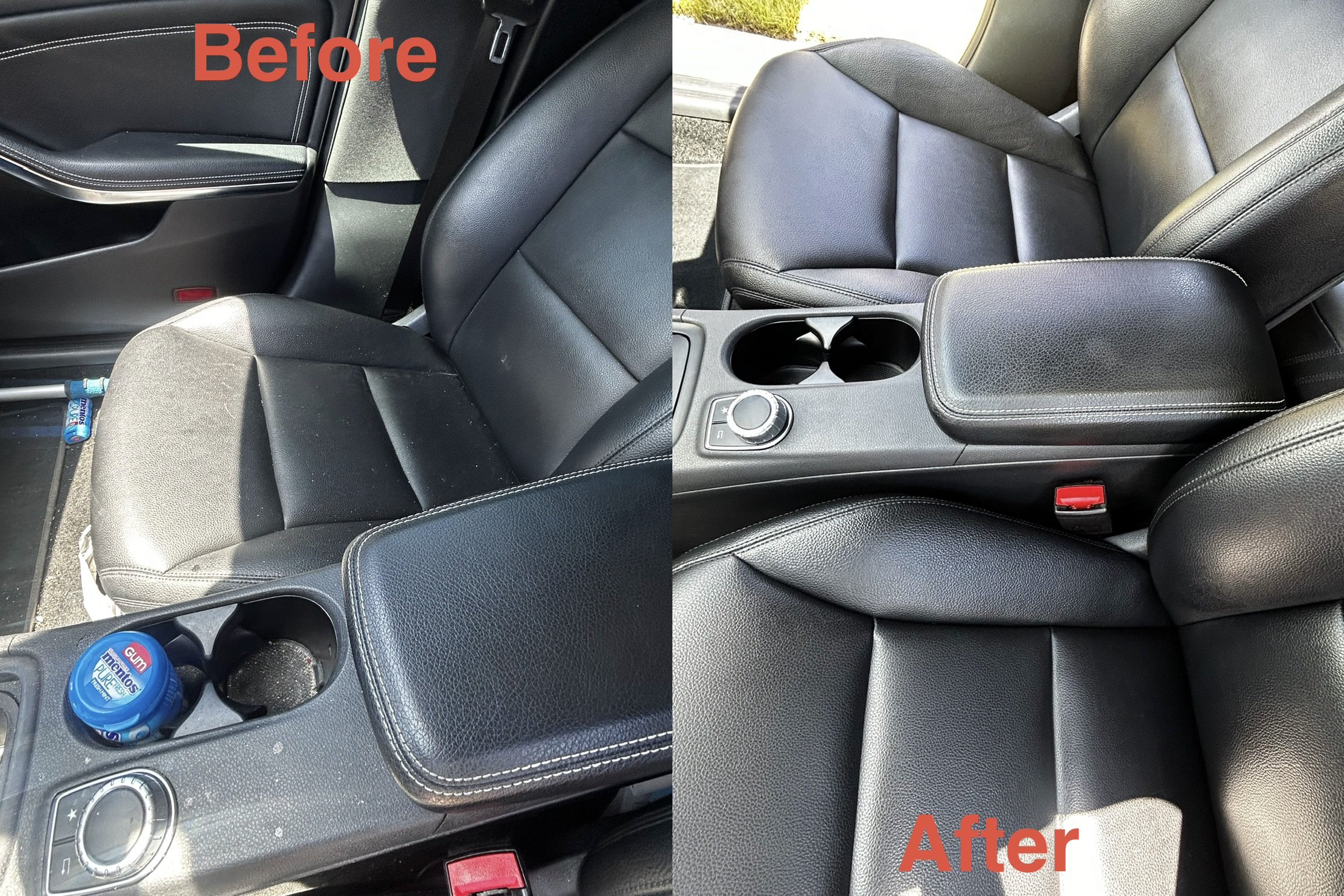 Before and After Front Seats, Smoke Odor GONE!!!