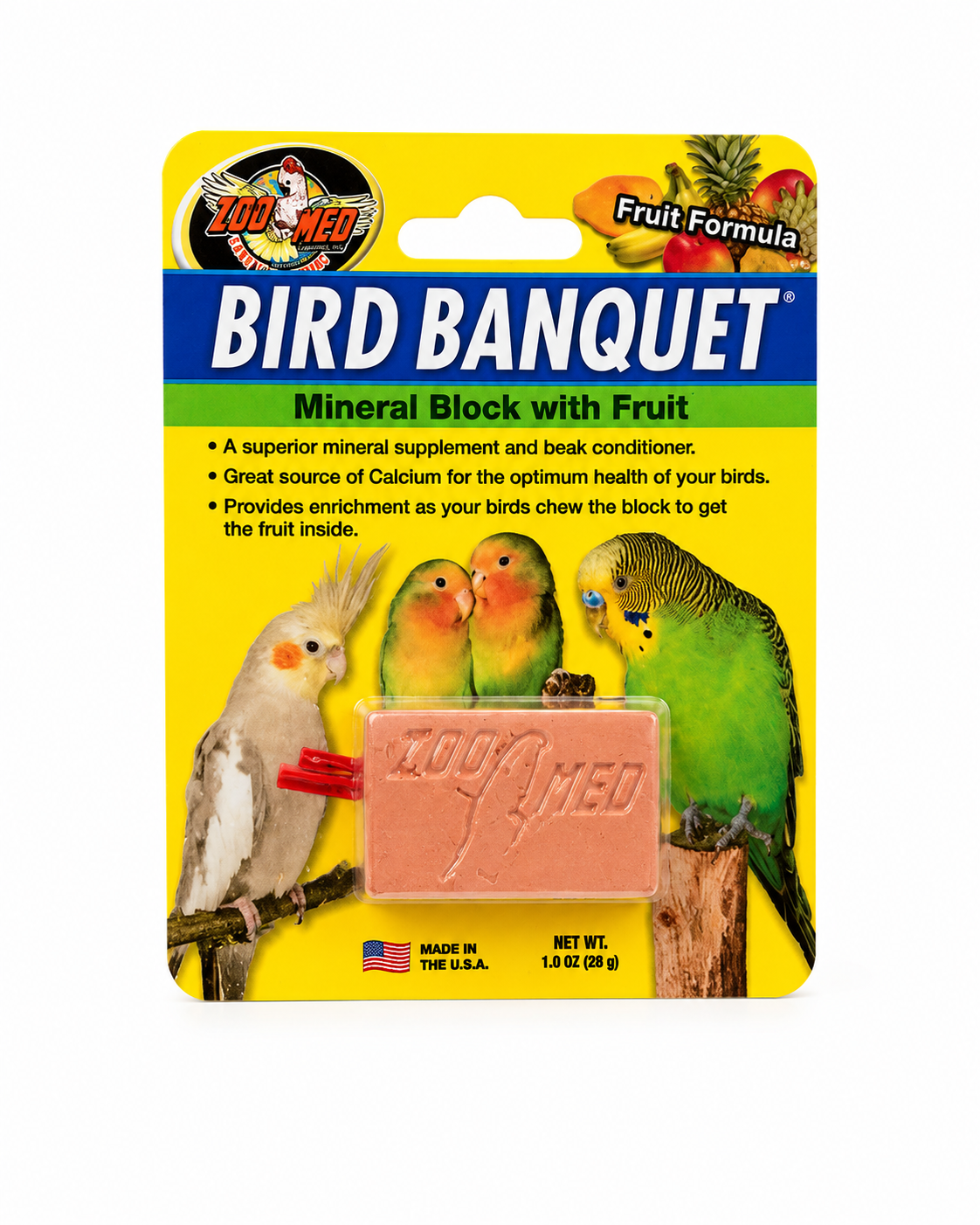 Zoo med Bird Banquet Mineral Rock with fruit 28G
