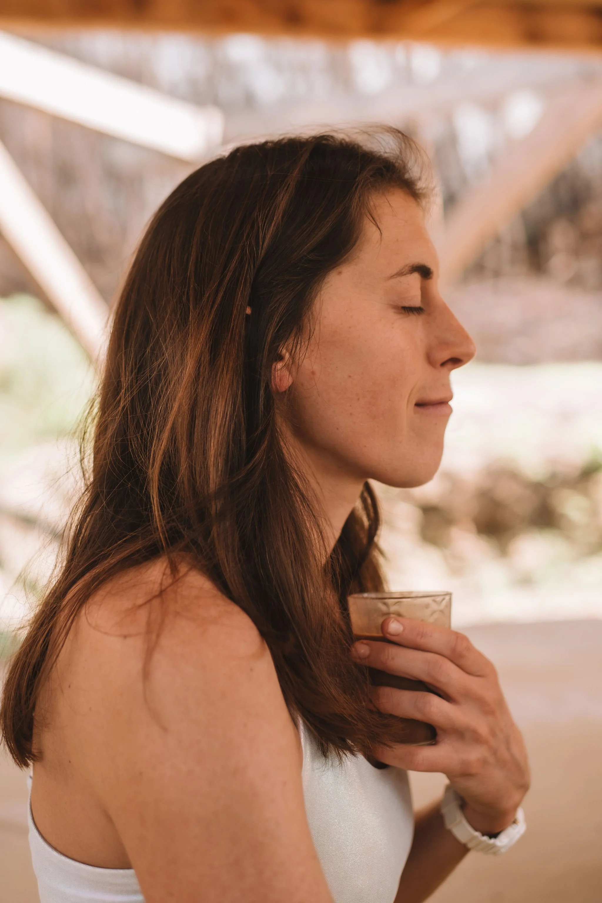 Claire facilitating a cacao ceremony.