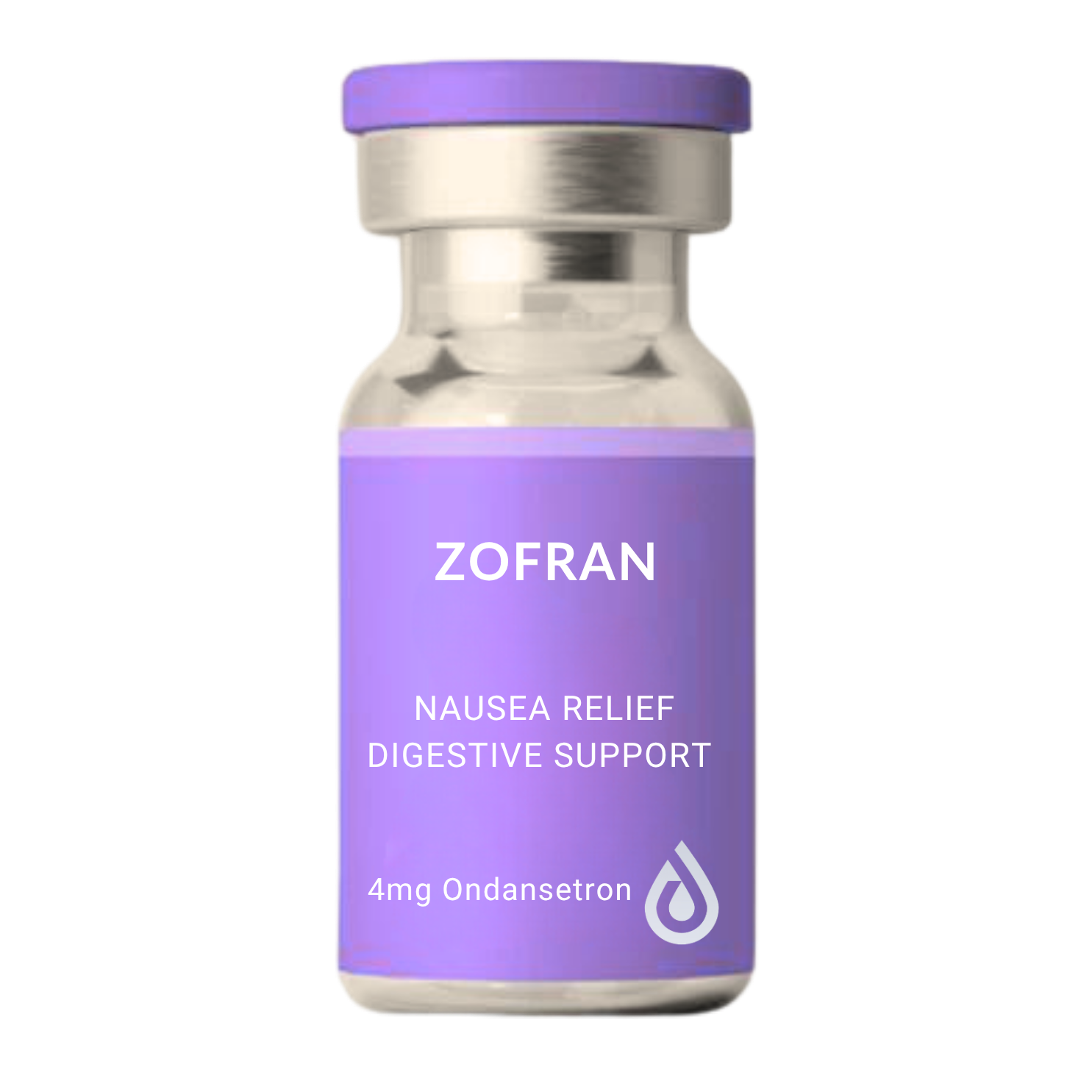 Vial labeled ZOFRA, used for nausea relief and digestive support, containing 4 mg Ondansetron.