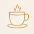 Icon of a coffee cup representing warmth and a different kind of consulting service, one that is relationship and hospitality based.