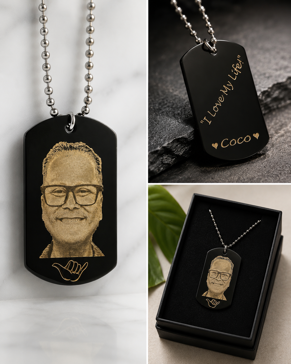 "I Love My Life" - 24" Stainless Steel Dog Tag Necklace