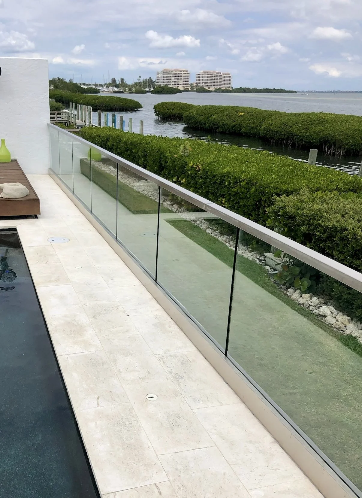 Luxury waterfront glass railings Sarasota.