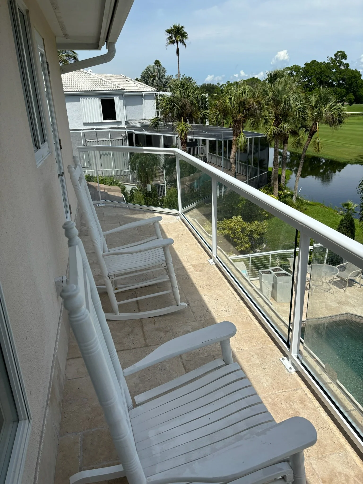 Luxury balcony glass railings fabricated by APG Welding.