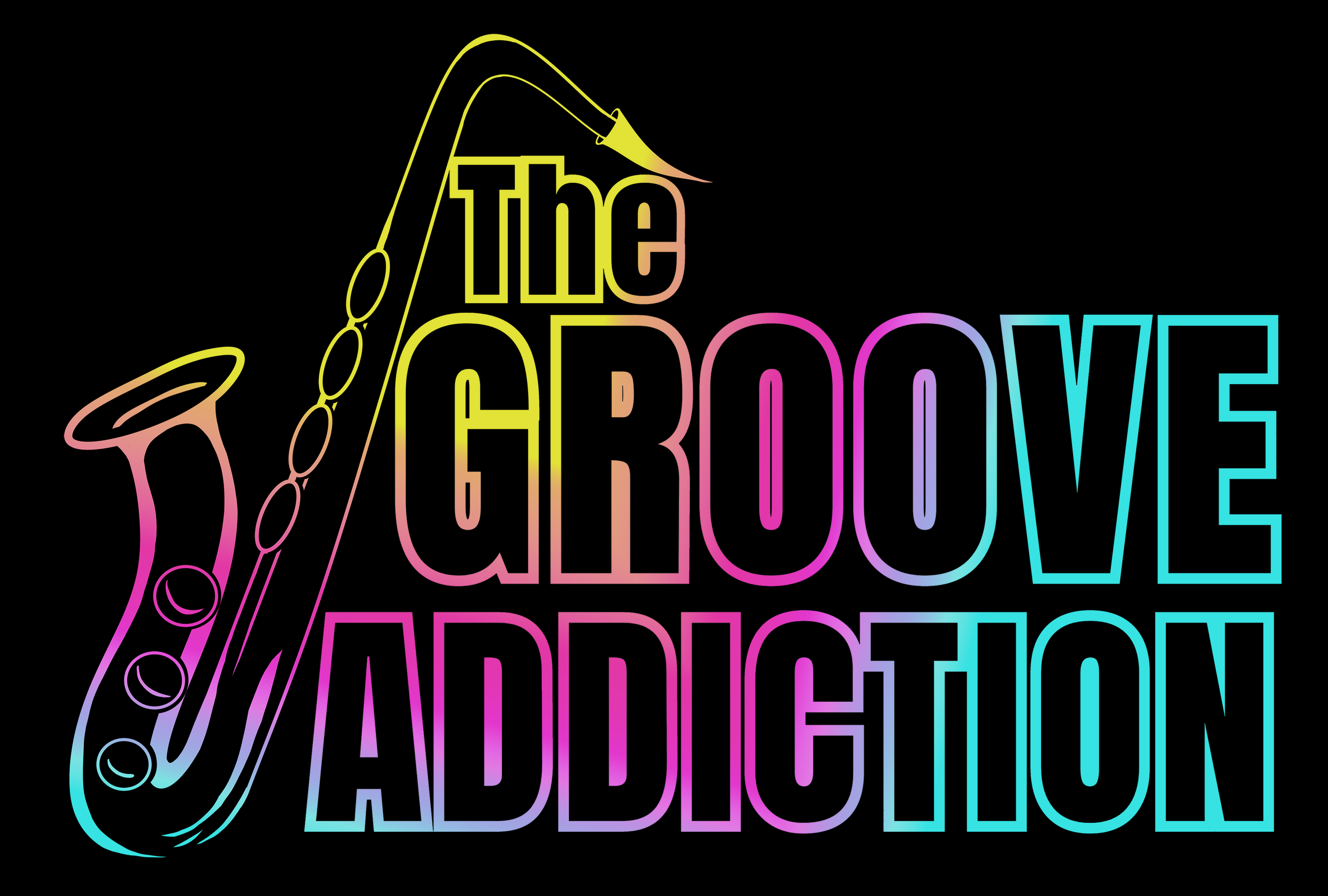 Neon sign with a saxophone illustration and the words "time" and "performance" in colorful, gradient fonts.