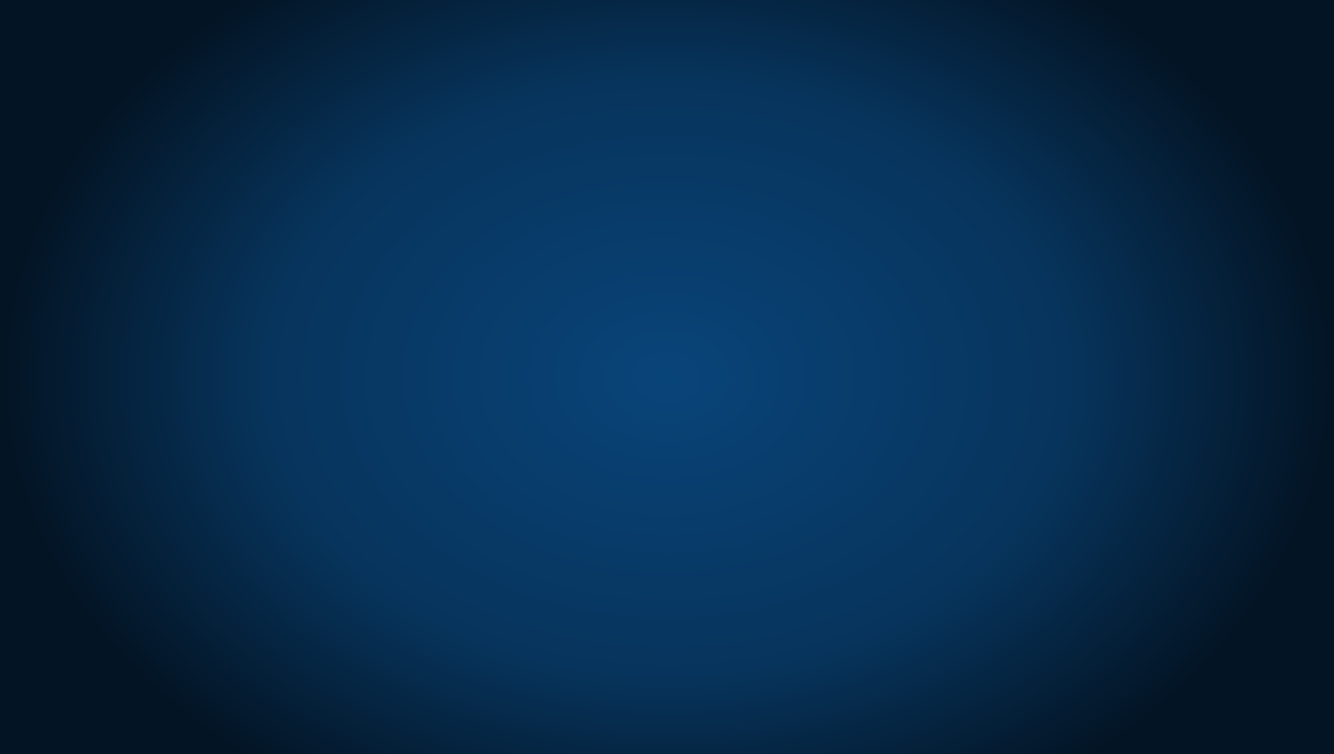 A dark blue gradient background with a faint circular glow in the center.