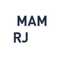 Texto com as palavras 'MAM RJ' em fundo branco