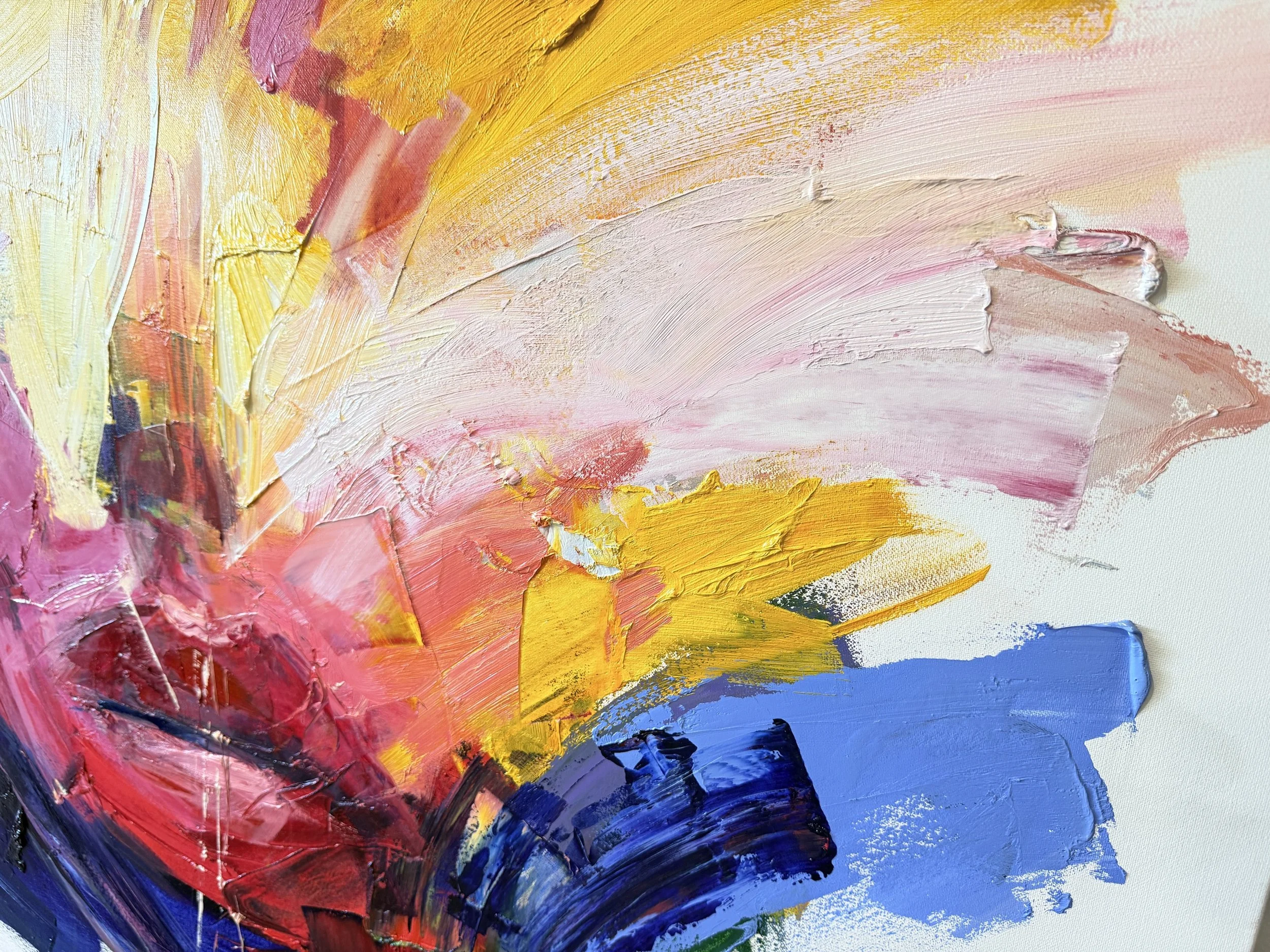Phoenix, an original expressive oil painting by contemporary artist Taia Akulova, featuring dynamic brushstrokes, rich textures, and vibrant colors.