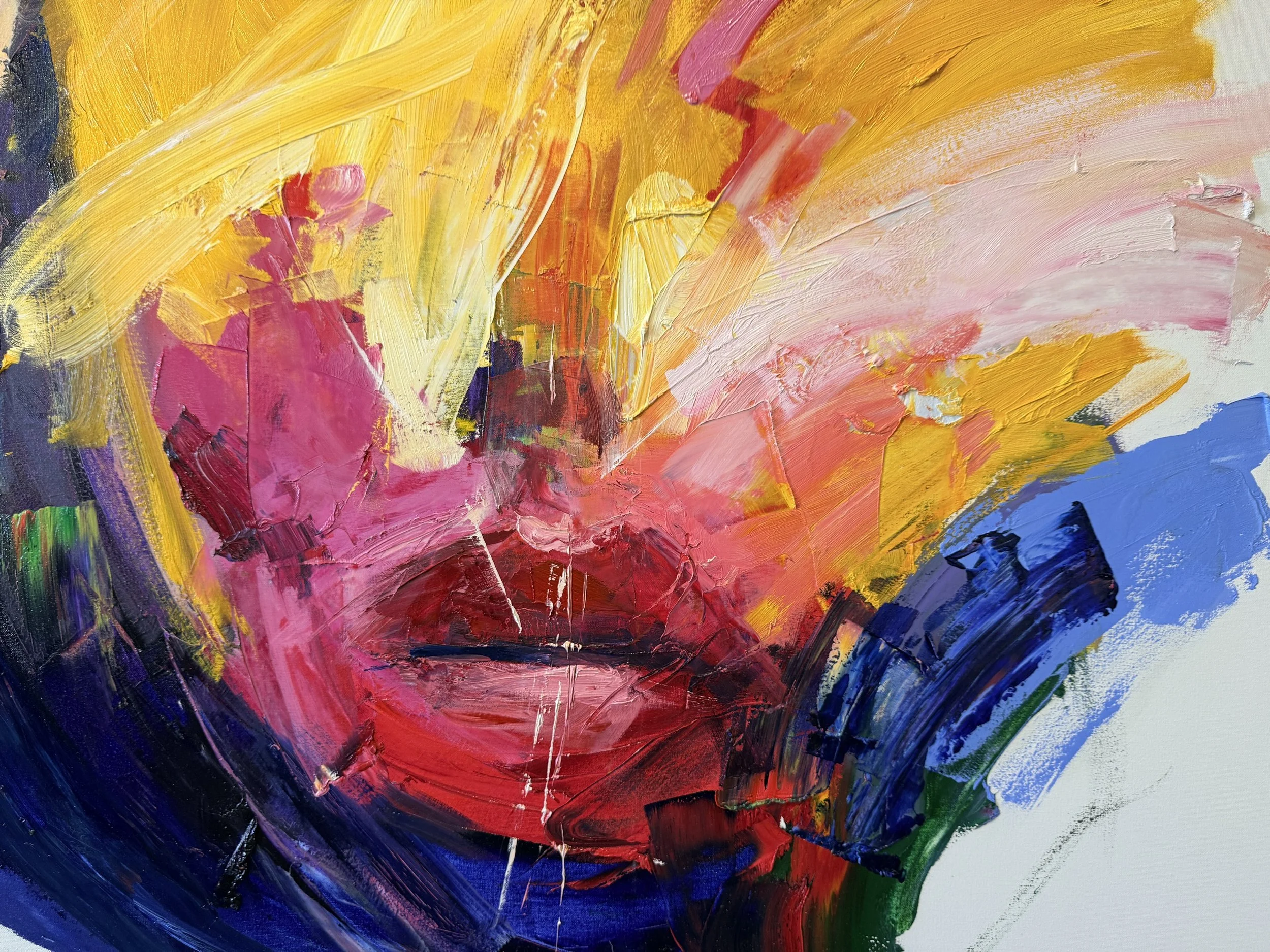 Phoenix, an original expressive oil painting by contemporary artist Taia Akulova, featuring dynamic brushstrokes, rich textures, and vibrant colors.