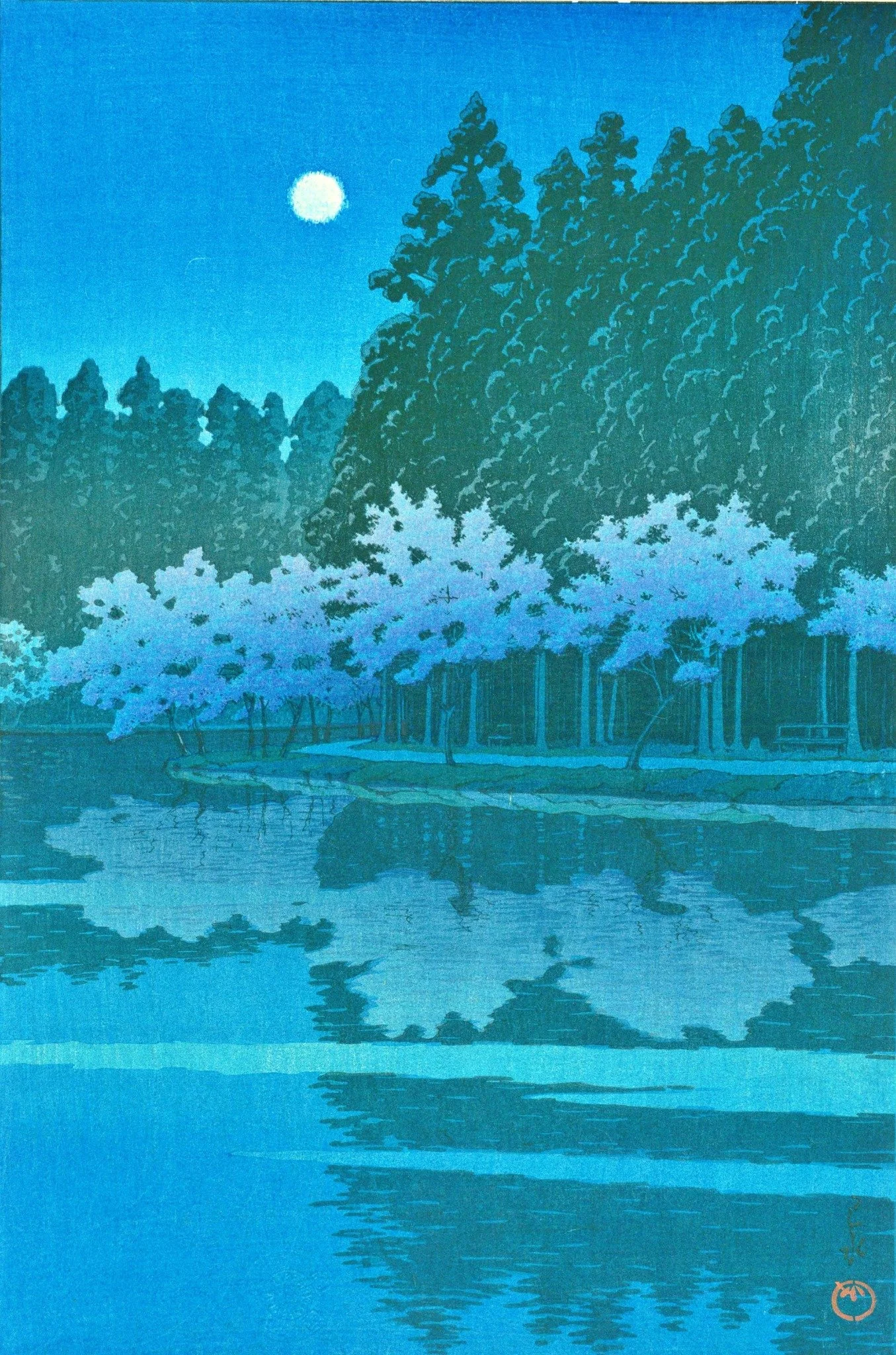 Spring Night at Inokashira — Kawase Hasui (1931)