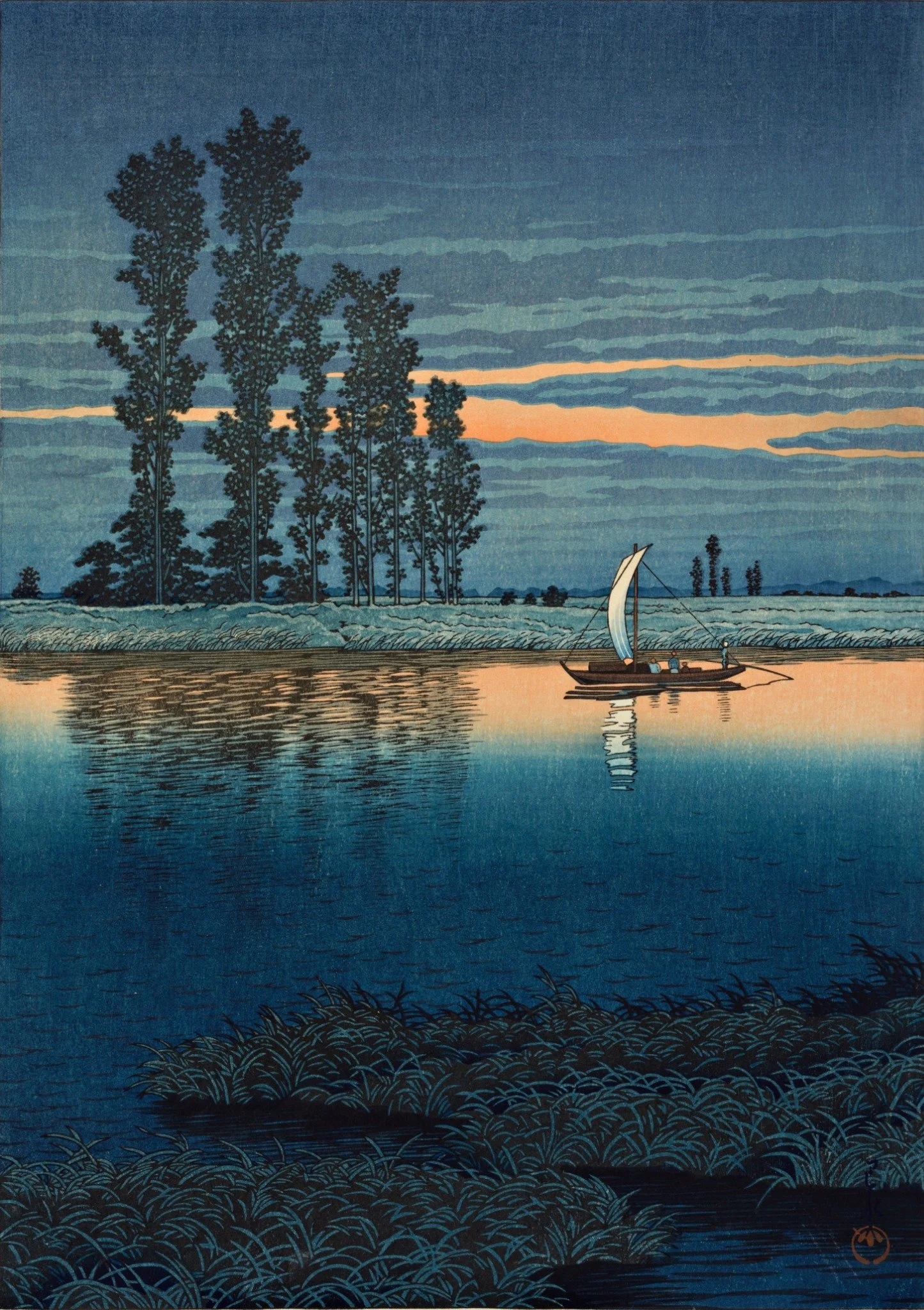 Evening at Ushibori — Kawase Hasui (1930)