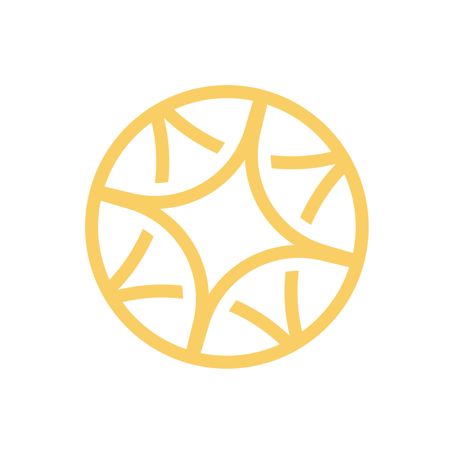 Gold outline of a lemon slice on a black background.