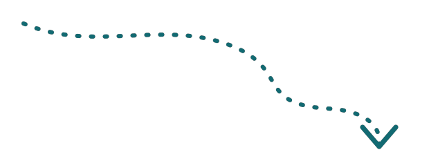 A black background with a blue dotted line and a checkmark at the end.