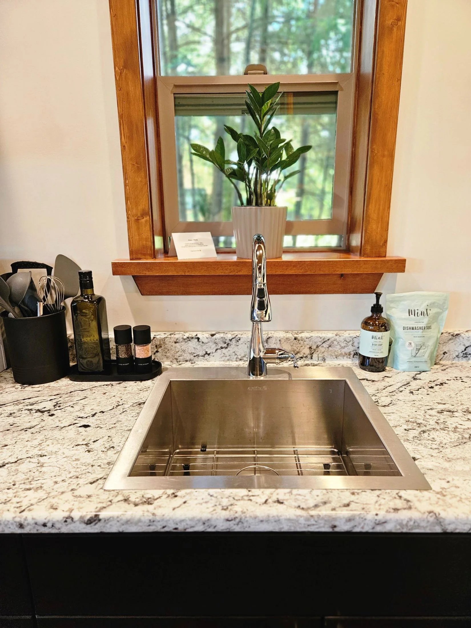 kitchen window forest view