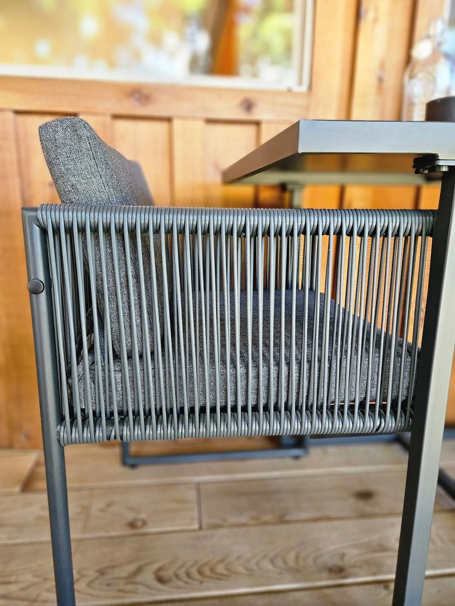 Modern patio chair on balcony