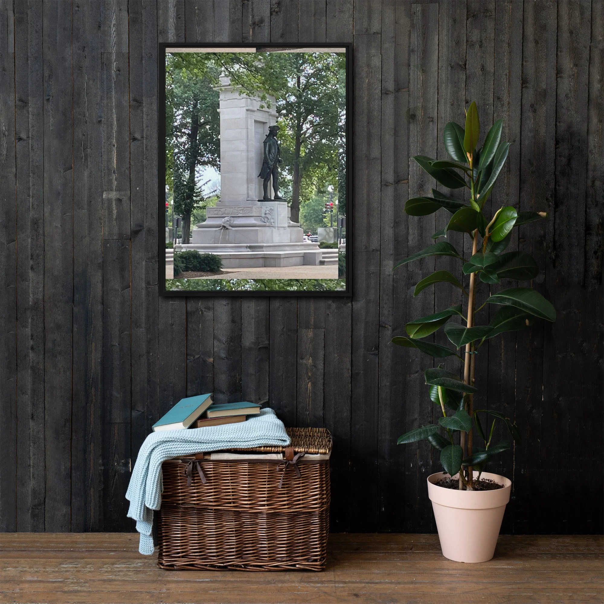 Statue Framed Canvas
