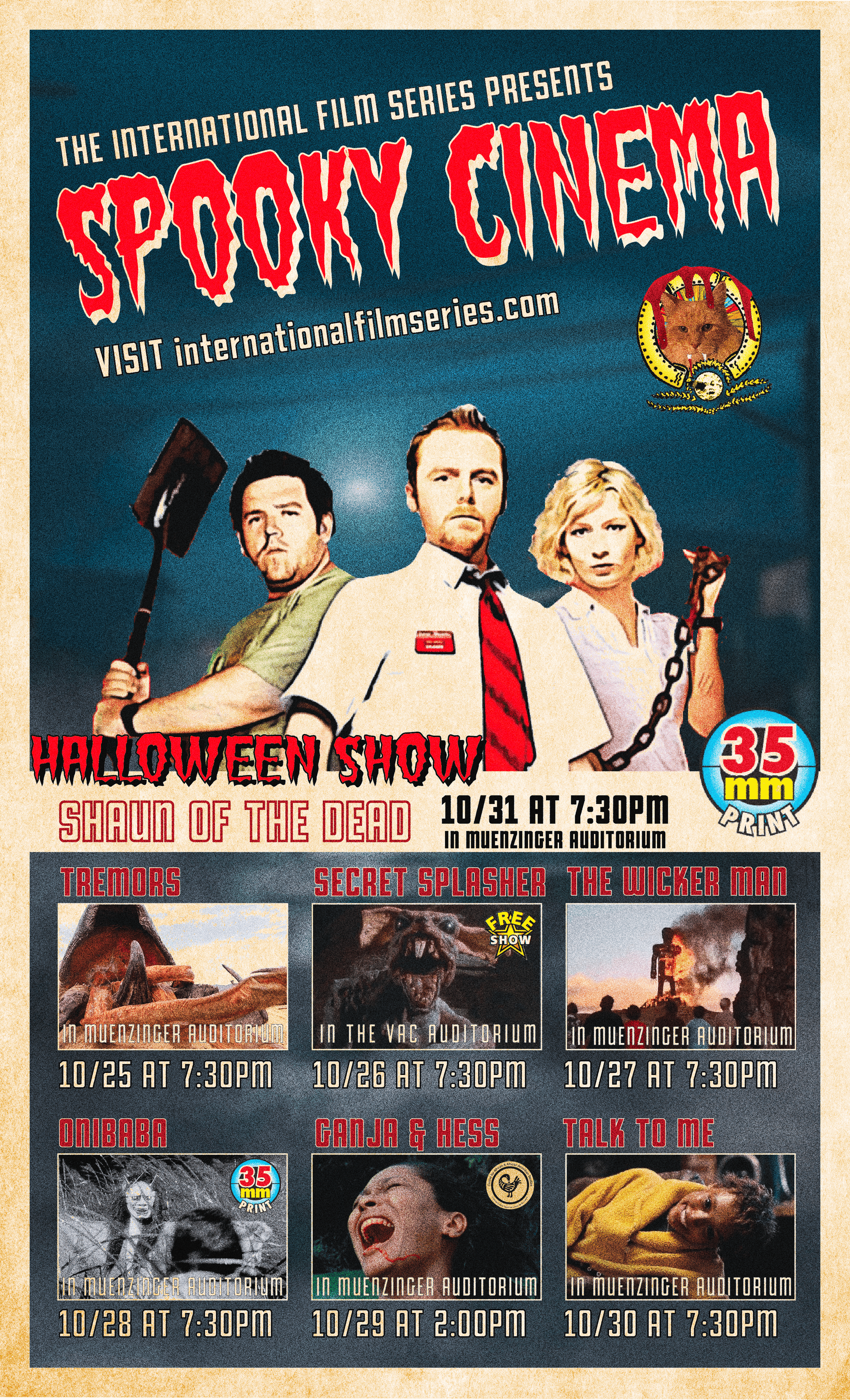 Spooky Cinema Week, Fall 2023, Adobe Illustrator and Photoshop